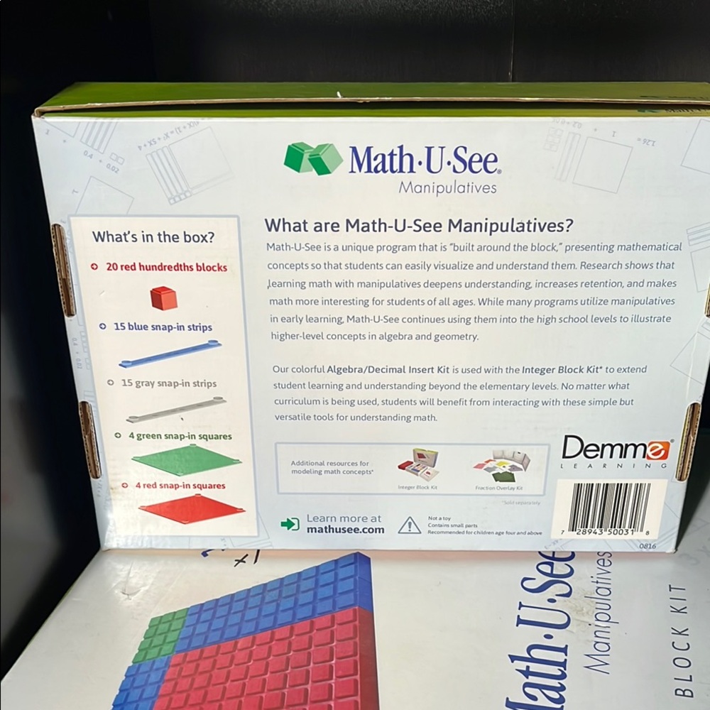 Math U See Manipulative Integer Blocks and algebra inserts - Picture 4 of 9